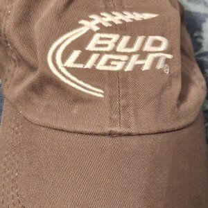 Bud Light Hat Budweiser Cap Beer Anheiser Busch Football Logo Dark Gray NEW